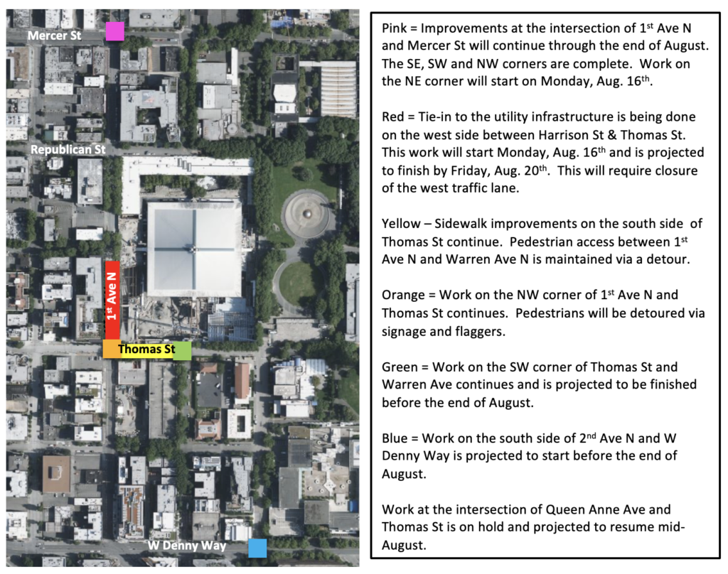 Construction Notice 8.13.2021 – Climate Pledge Arena